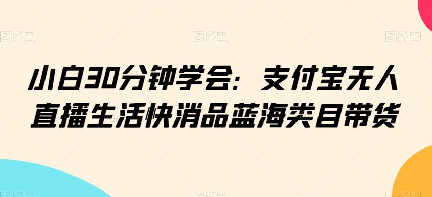 小白30分钟学会：支付宝无人直播生活快消品蓝海类目带货【揭秘】_项目