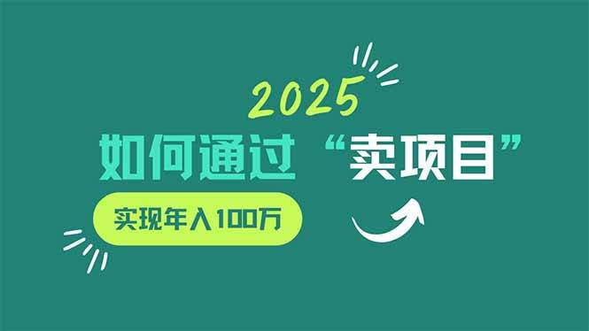 （无水印）2025年如何通过“卖项目”实现年入100万