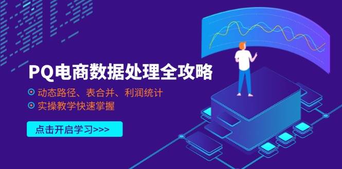 （无水印）PQ电商数据处理全攻略，动态路径、表合并、利润统计，实操教学快速掌握