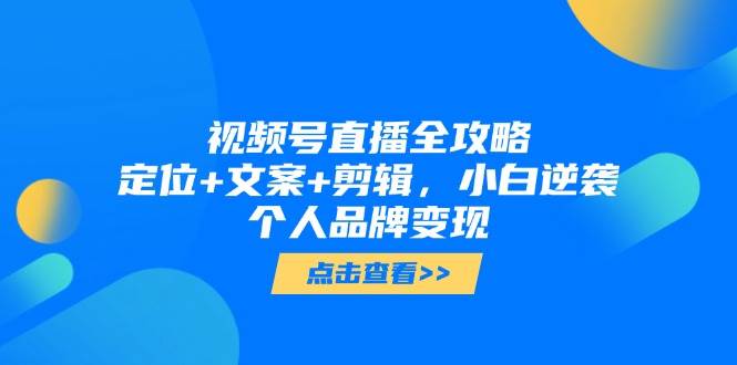 （无水印）视频号直播全攻略，定位+文案+剪辑，小白逆袭个人品牌变现