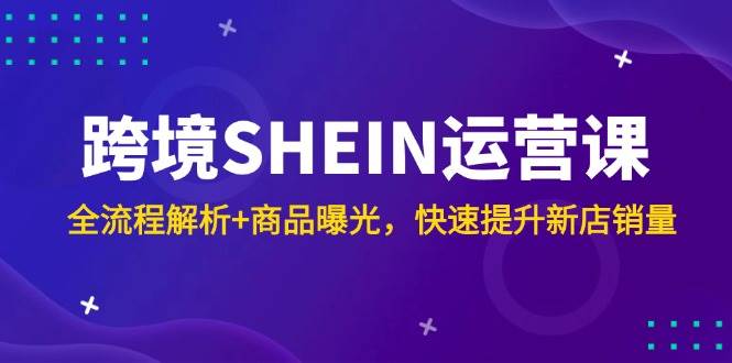 （无水印）跨境SHEIN运营课，全流程解析+商品曝光，快速提升新店销量